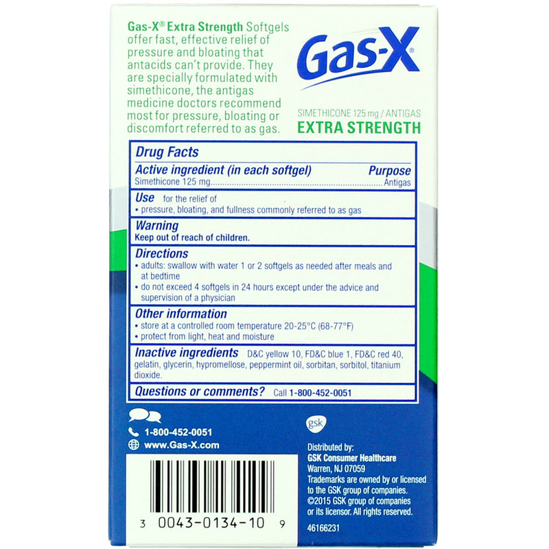 Gas-X Extra Strength Gas Relief Softgels, 10 Ct
