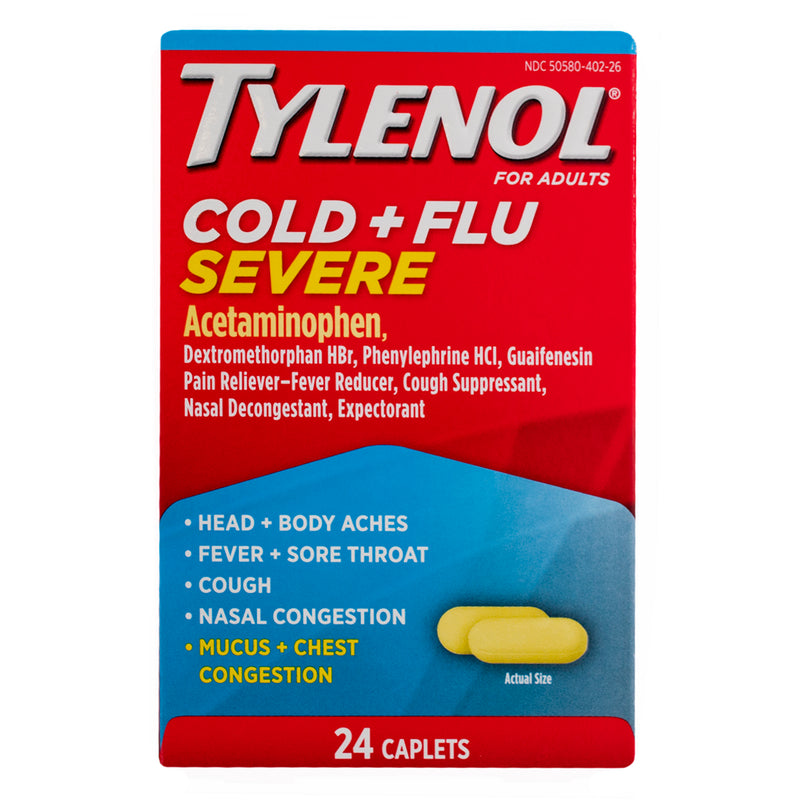 Tylenol Cold + Flu Severe Caplets Acetaminophen Caplets, 24 Ct