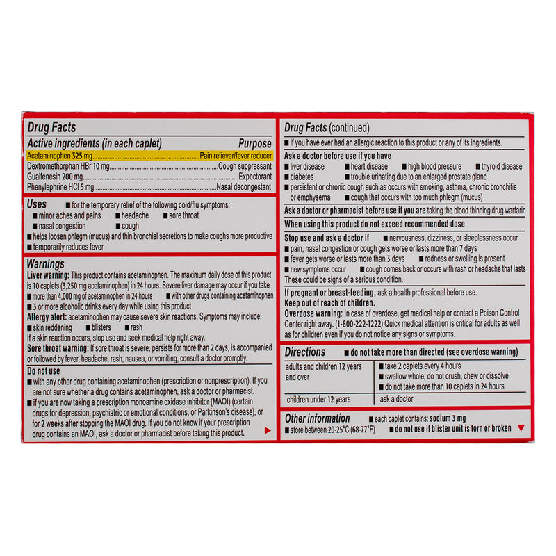 Tylenol Cold + Flu Severe Caplets Acetaminophen Caplets, 24 Ct