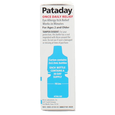 Pataday Once Daily Eye Allergy Relief Drops, 2.5 mL, 2 Ct