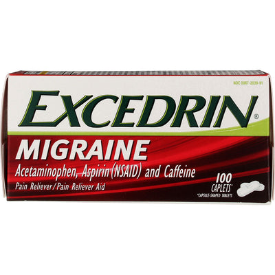 Excedrin Migraine Pain Reliever Caplets, 100 Ct