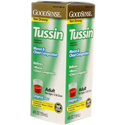 GoodSense Tussin Mucus & Chest Congestion Expectorant Liquid, Original, 4 fl oz