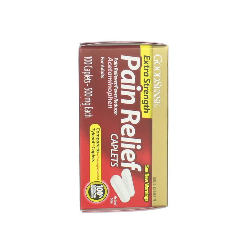 GoodSense Acetaminophen Extra Strength Pain Reliever Caplets, 500 mg, 100 Ct