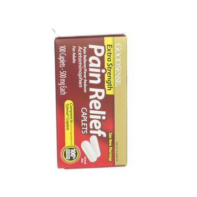 GoodSense Acetaminophen Extra Strength Pain Reliever Caplets, 500 mg, 100 Ct