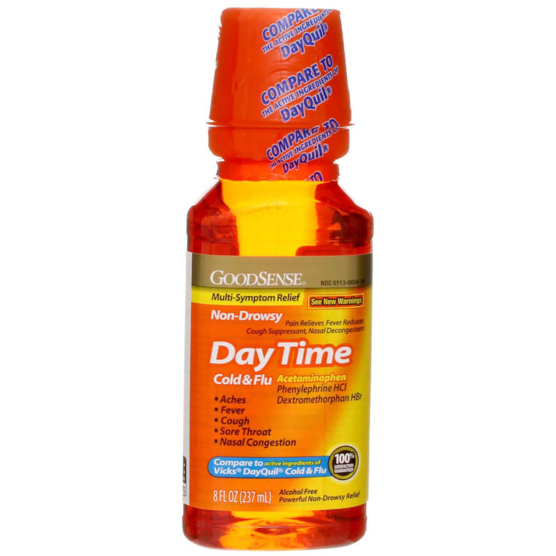 GoodSense Acetaminophen Daytime Cold & Flu Relief Liquid, Original