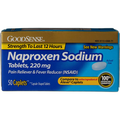 GoodSense Naproxen Sodium Pain & Fever Reliever Caplets, 220 mg, 50 Ct