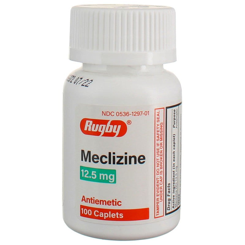 Rugby Antiemetic Meclizine Caplets Caplets, 12.5 mg, 100 Ct