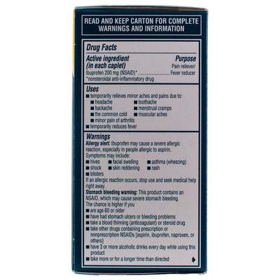 Advil Pain Reliever and Fever Reducer, Ibuprofen 200Mg for Pain Relief - 100 Coated Caplets