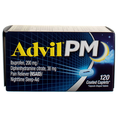 Advil PM Coated Capsule Ibuprofen Coated Caplets, 200 mg, 120 Ct