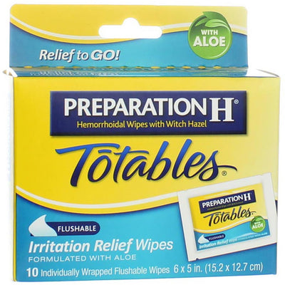 Preparation H Totables Irritation Relief Wipes - 10 Ct