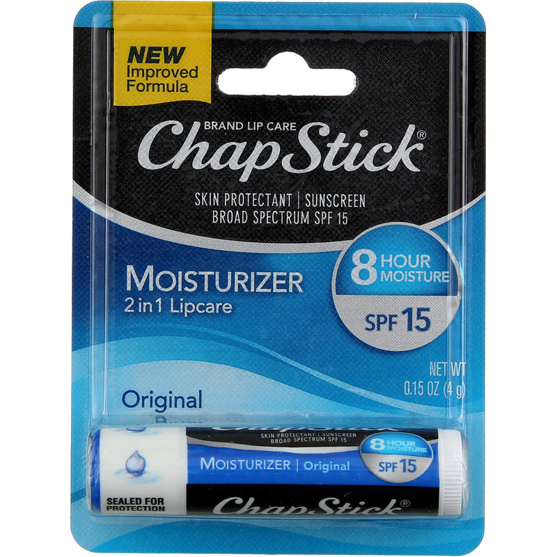 Chapstick Moisturizer Lip Balm, Original, SPF 15, 0.15 oz