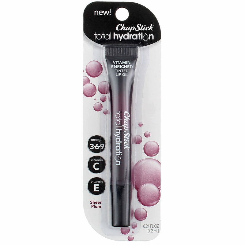 Chapstick Total Hydration Tinted Lip Oil, Sheer Plum, 0.24 fl oz