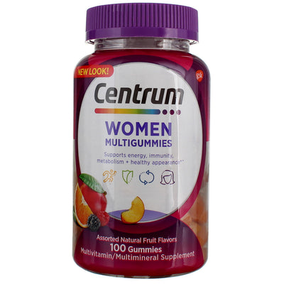 Centrum Multigummies Women's Multivitamin Supplement Gummies, Assorted Fruit, 100 Ct