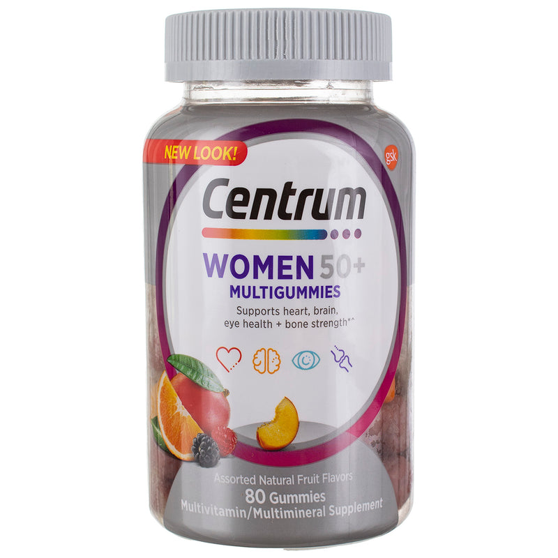 Centrum Multigummies Multivitamin for Women 50 Plus Gummies, Fruit, 80 Ct