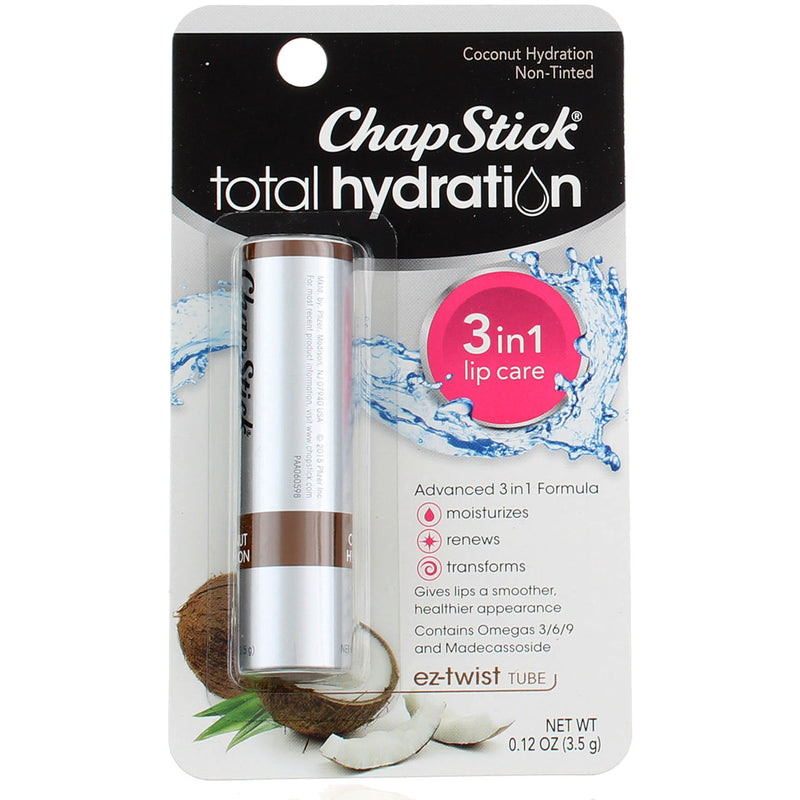 Chapstick Total Hydration Lip Balm, Coconut Hydration, 0.12 oz