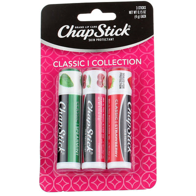 Chapstick Classic Lip Balm, Classic Collection, 3 Ct, 0.15 oz