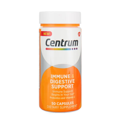 Centrum Immune and Digestive Support Probiotic Supplement Capsules, 50 Ct