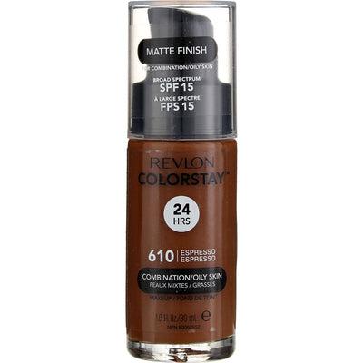 Revlon ColorStay Makeup Foundation For Combination Oily Skin, Espresso 610, SPF 15, 1 fl oz