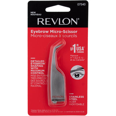 Revlon Brow Micro-Scissor, Stainless Steel Blades for Targeted Trimming, 1 count