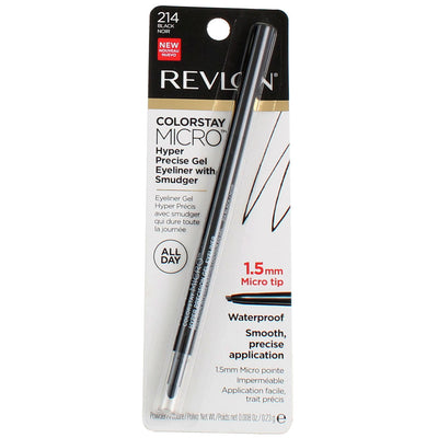 Revlon ColorStay Micro Gel Waterproof Eyeliner, Black 214, 0.008 oz