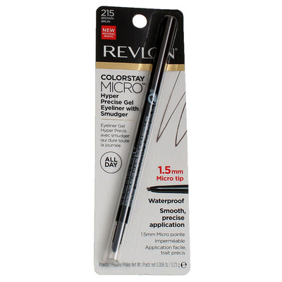 Revlon ColorStay Micro Gel Waterproof Eyeliner, Brown 215, 0.008 oz