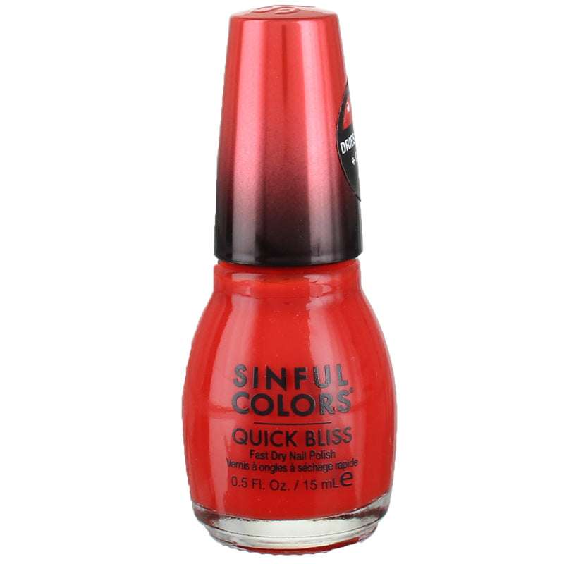 Sinfulcolors Quick Bliss Nail Polish, Fast Dry, Cherry Chaser 2672 - 0.5 fl. oz (15 ml)