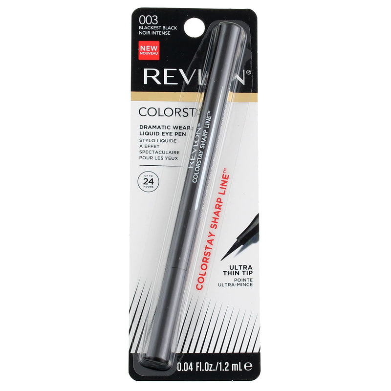 Revlon ColorStay Liquid Eyeliner Pen, Ultra-Thin, Blackest Black 0.3 oz