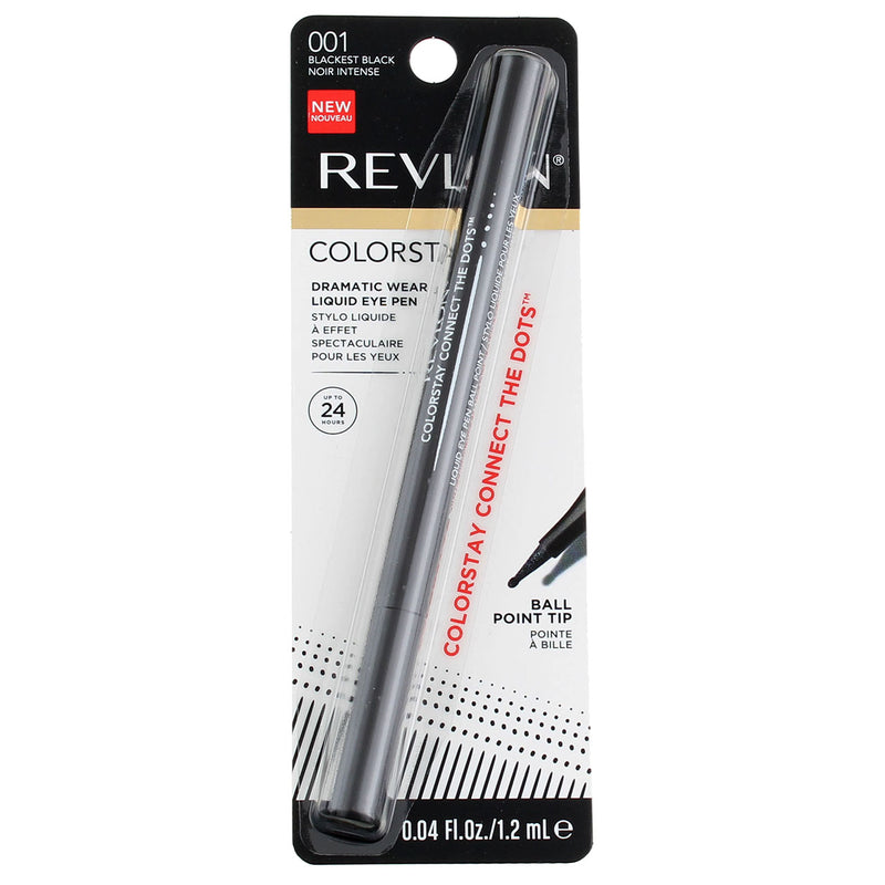 Revlon ColorStay Liquid Eyeliner Pen, Ball Point Tip, Blackest Black 0.3 oz