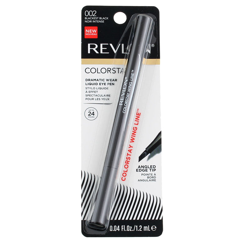 Revlon ColorStay Liquid Eyeliner Pen, Angled Edge Tip, Blackest Black 0.3 oz