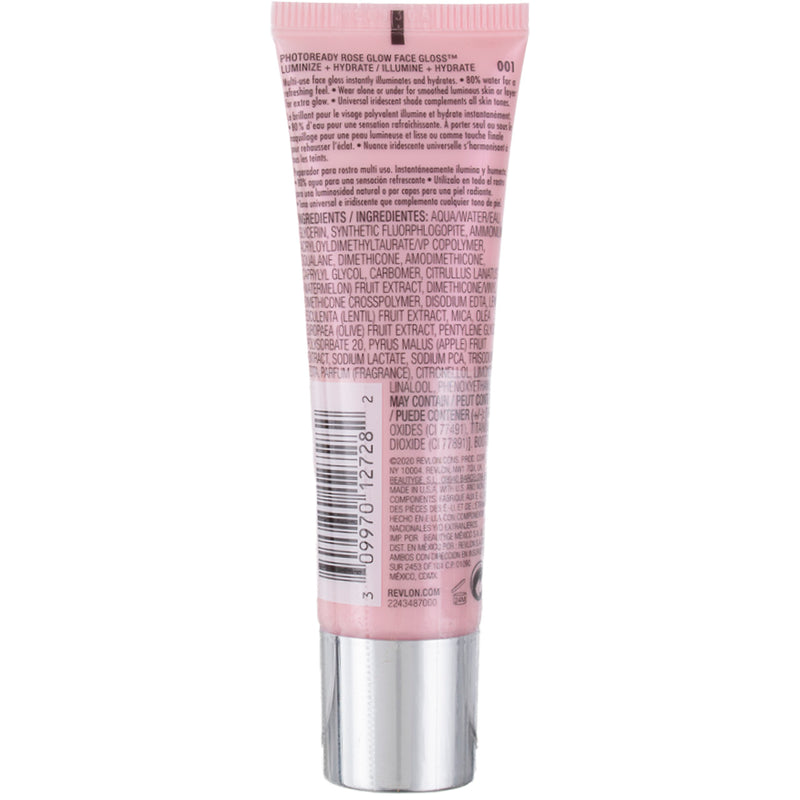 Revlon PhotoReady Rose Glow Primer Face Gloss, Illuminating, Hydrating, Non-Sticky Gel with Sheer Coverage, Infused Glycerin & Olive Oil