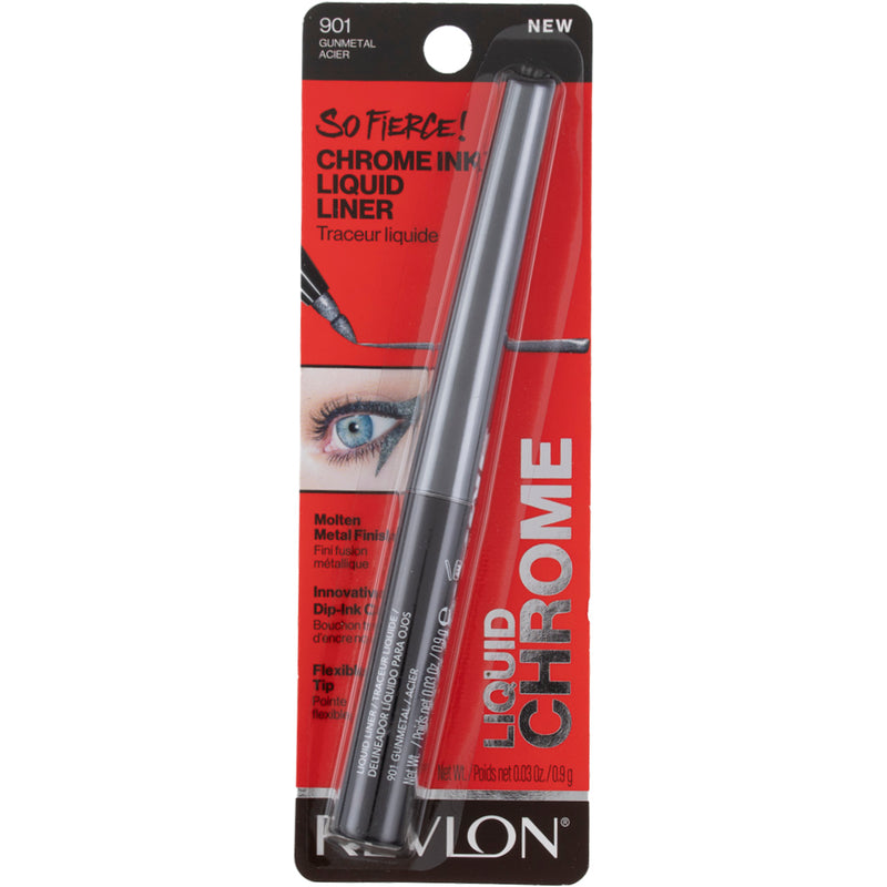 Revlon So Fierce! Chrome Ink Liquid Eyeliner, Shimmer Blend - 901 Gunmetal