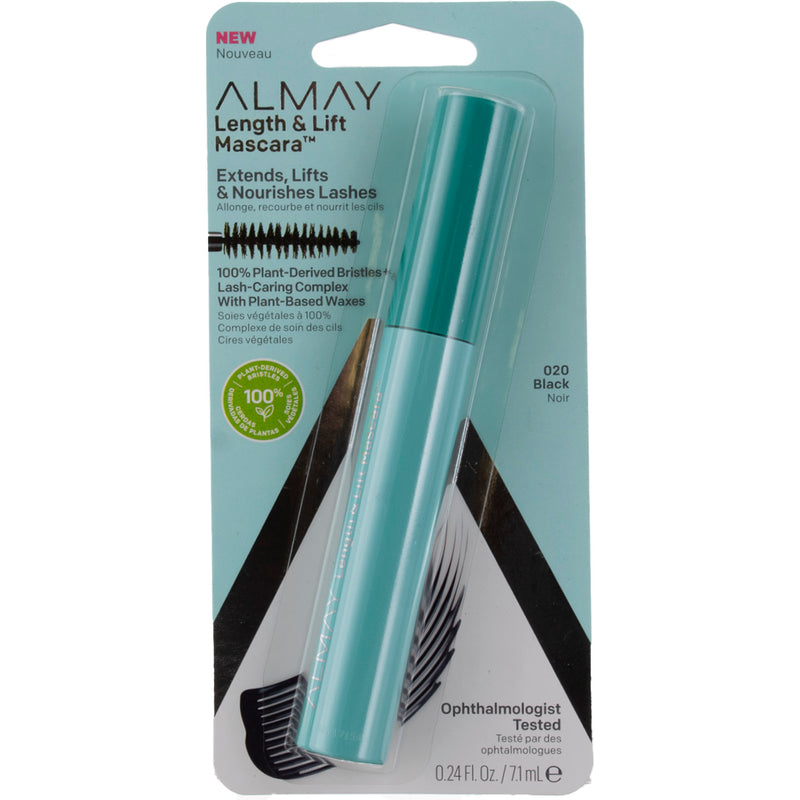 Almay Length & Lift Mascara, Plant Based Volumazing Lengthening Eye Makeup - 030 Black