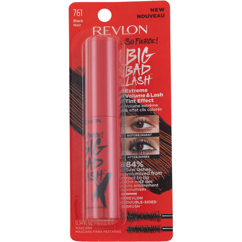 Revlon So Fierce Big Bad Lash Mascara, Darkening Eyelash Tint, Double Sided Brush - 761 Black