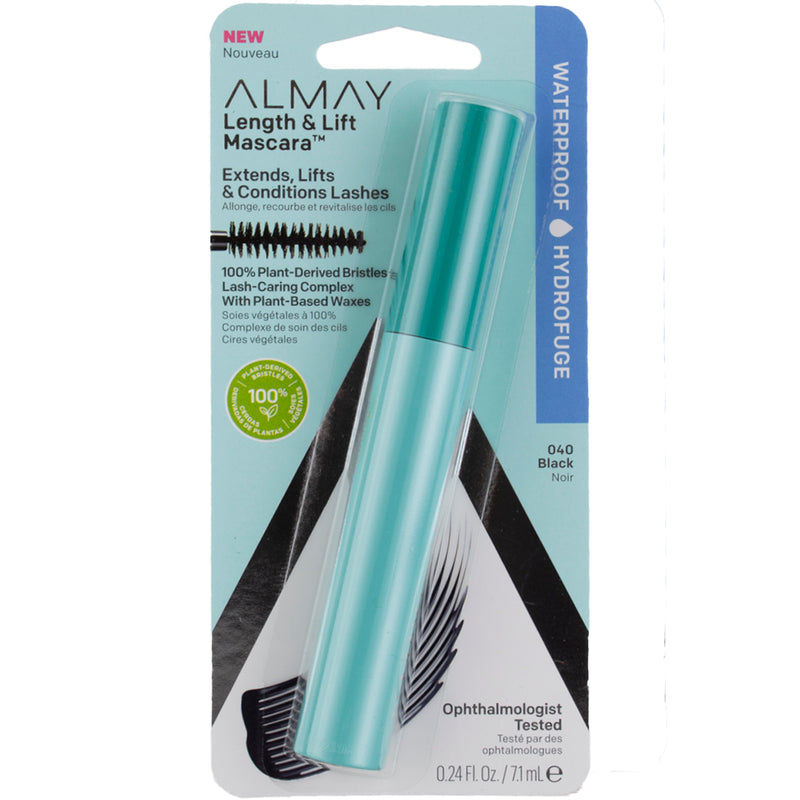 Almay Length & Lift Volumizing Waterproof Mascara, Black 040, 0.24 fl oz