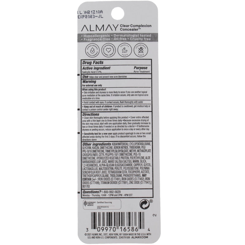 Almay Clear Complexion Concealer, Dark, 0.3 fl oz