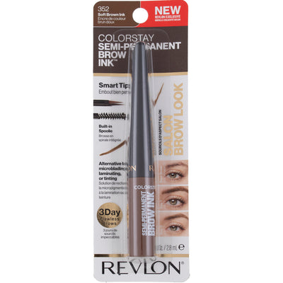 Revlon ColorStay Semi-Permanent Brow Ink, 352 Soft Brown Ink, 0.09 fl oz.