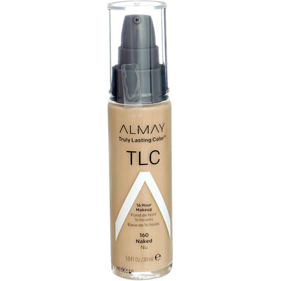 Almay Truly Lasting Color 16 Hour Foundation Makeup, Naked 160, 1 fl oz