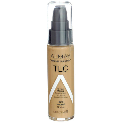 Almay Truly Lasting Color 16 Hour Foundation Makeup, Neutral 220, 1 fl oz