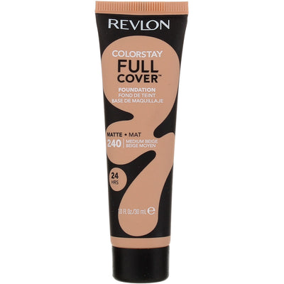 Revlon ColorStay Full Cover Matte Foundation, Medium Beige 240, 1 fl oz