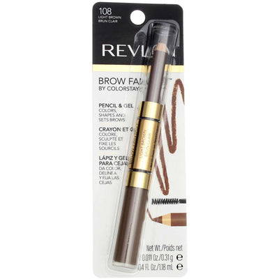Revlon Brow Fantasy Pencil and Gel, Light Brown 108, 0.04 fl oz