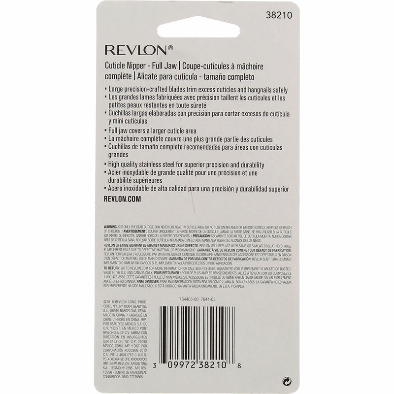 Revlon Stainless Steel Cuticle Nipper, 38210, Full Jaw