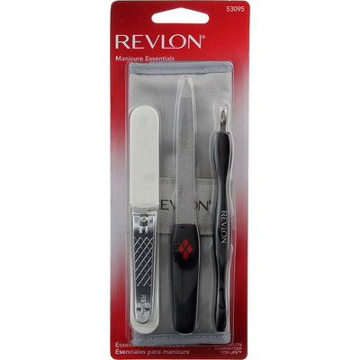 Manicure Set by Revlon, Cuticle Trimmer, Nail Clipper, Nail File & Nail Buffer, Nail Care Tools, Smooths & Shapes, Easy to Use, 4 Piece Set
