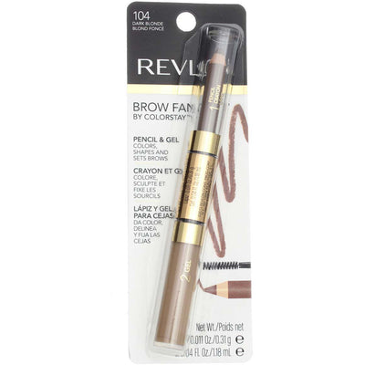 Revlon Brow Fantasy Pencil and Gel, Dark Blonde 104, 0.04 fl oz