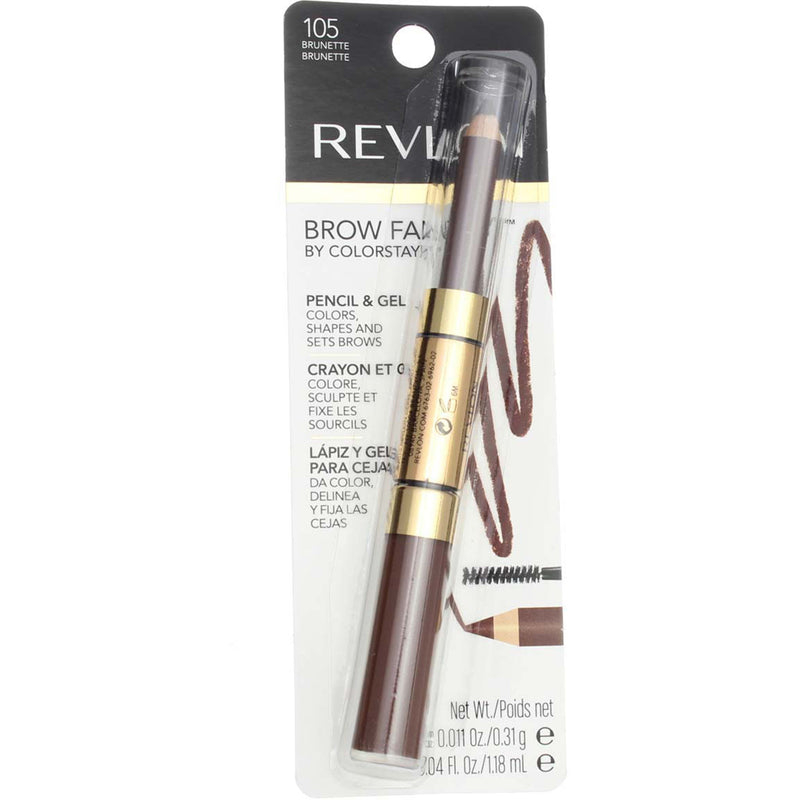 Revlon Brow Fantasy Pencil and Gel, Brunette 105, 0.051 fl oz