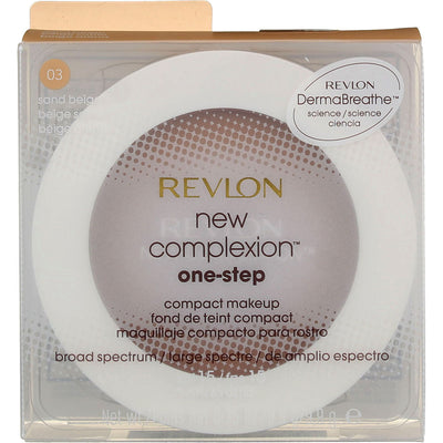 Revlon New Complexion One-Step Compact Makeup Foundation, Sand Beige 3, SPF 15, 0.35 oz