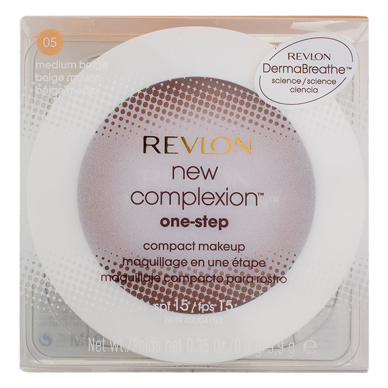 Revlon New Complexion One-Step Compact Makeup Foundation, Medium Beige 5, SPF 15, 0.35 oz