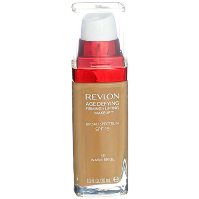 Revlon Age Defying 3X Firming + Lifting Makeup Foundation, Warm Beige 45, SPF 20, 1 fl oz