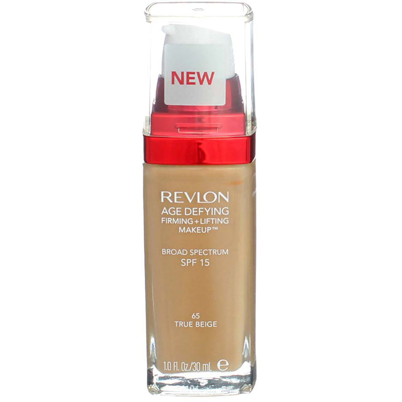 Revlon Age Defying 3X Firming + Lifting Makeup Foundation, True Beige 65, SPF 20, 1 fl oz