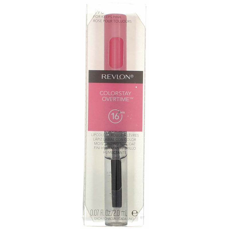 Revlon ColorStay Overtime Lipcolor, For Keeps Pink 490, 0.07 fl oz