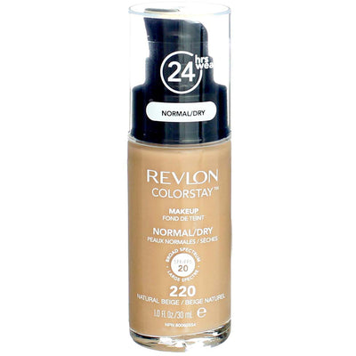 Revlon ColorStay Makeup Foundation For Normal Dry Skin, Natural Beige 220, SPF 20, 1 fl oz